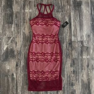 🔴NWT Guess lace illusion halter dress size 4